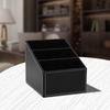 Black/Brown Leather Remote Control Organizer 3 Cells Sorting Lattice Cosmetic Pens Rack  Home
