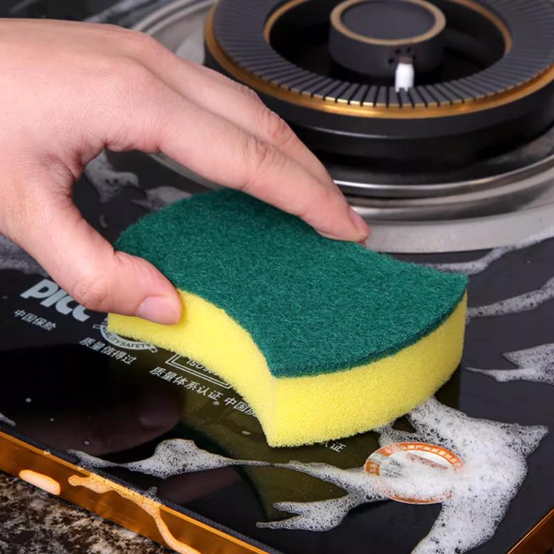 10Pcs Dishwashing Sponge Kitchen Nano Emery Magic Clean Rub Pot Rust Focal Stains Sponge Removing Kit Cleaning Brush Sponges