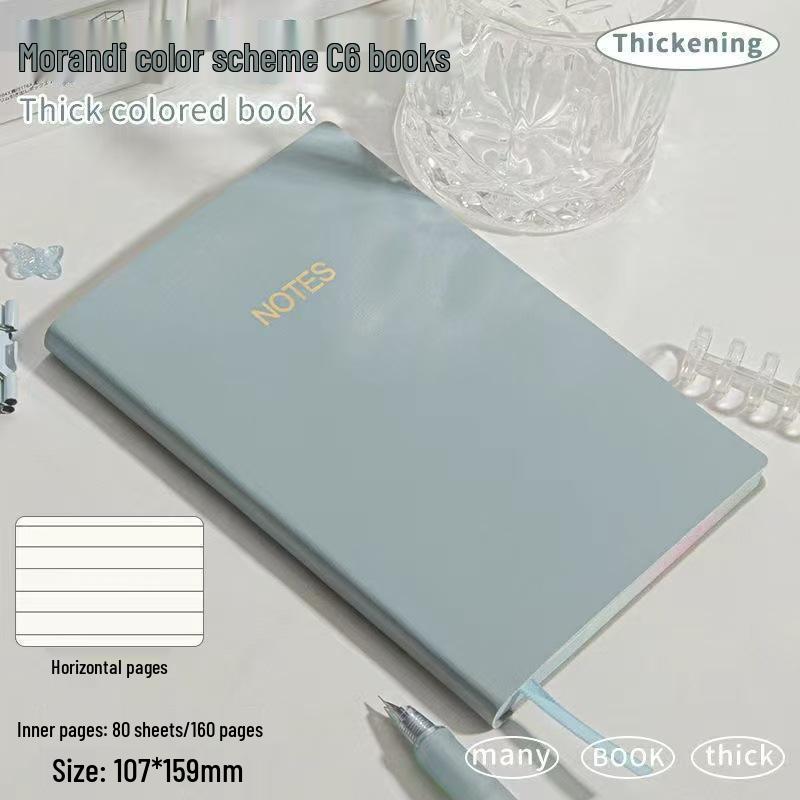 Morandi Color A5 Soft Cover Leather Notebook with Skin-Feel Surface for Students.