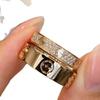 18K Rose Gold Plated Couple Rings: Starry Design, Wide & Narrow Bands, Plain & Nail Style for Men & Women