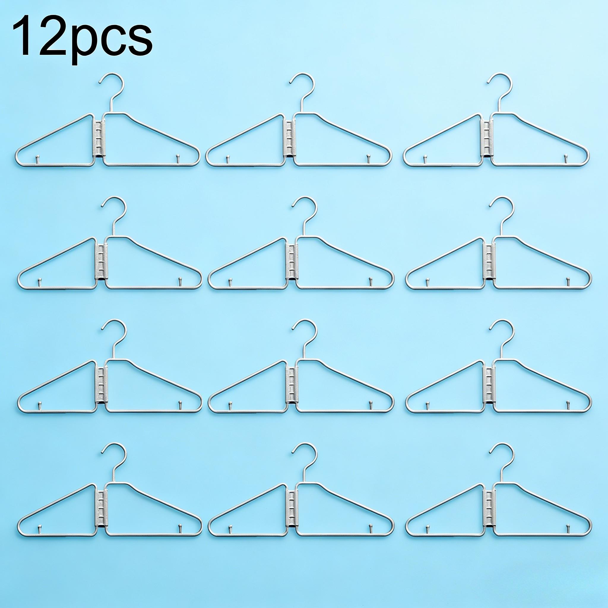12 шт. Складные вешалки для одежды, Портативные дорожные вешалки, Компактный дизайн для рубашек и пальто белый