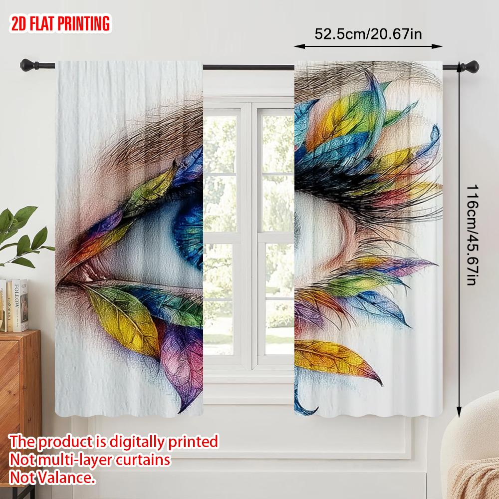 Plane Printing Curtains Digital Printed Brilliant Iris Eyes Polyester Without Rod All Seasons Ldeal Bedroom Made Of Decor