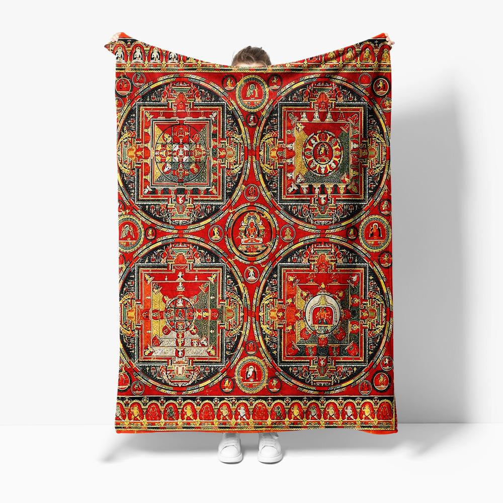 

Multifaceted Mandala Pattern Decorative Throw Blanket Bed Sofa Cover Cushion for Home Decor Gift 130x150cm51x59in