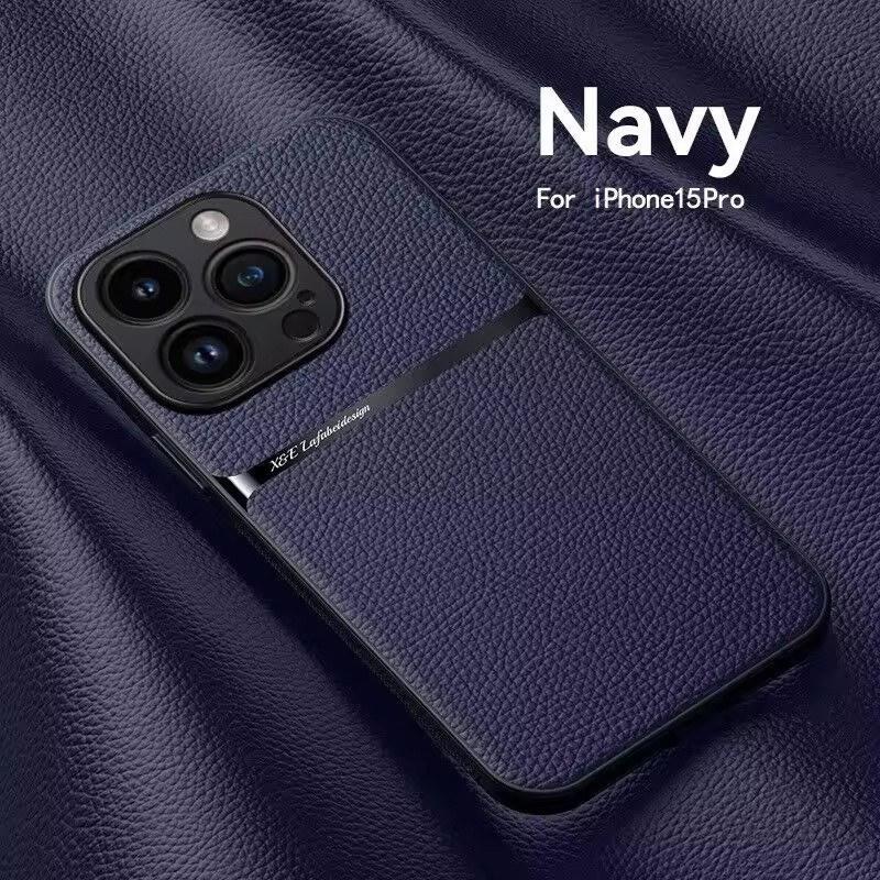 Magnetické kožené pouzdro na telefon pro iPhone 16 13 12 11 Pro Max Matná pouzdra pro iPhone 15 14 Pro Max 16 Plus 16E Kryt s ochranou objektivu