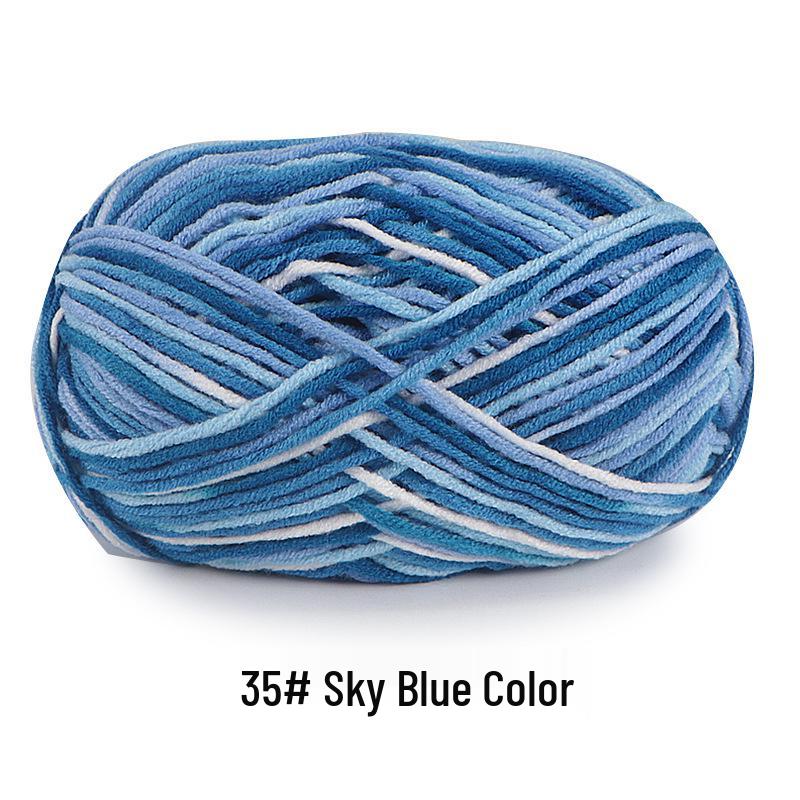 Aou Ou 5-Strand Variegated Milk Cotton Yarn Ball, Floral Medium-Thick, for Baby Scarves and Slippers.