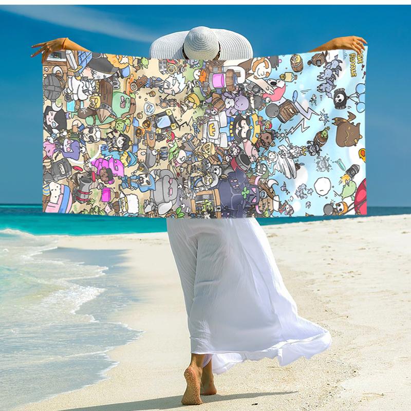 Ultra-Soft Beach Towel with Clash Royale Theme,Ideal for Pool - Camping, Diving - Perfect Travel Essential, Vibrant Beach Towel.