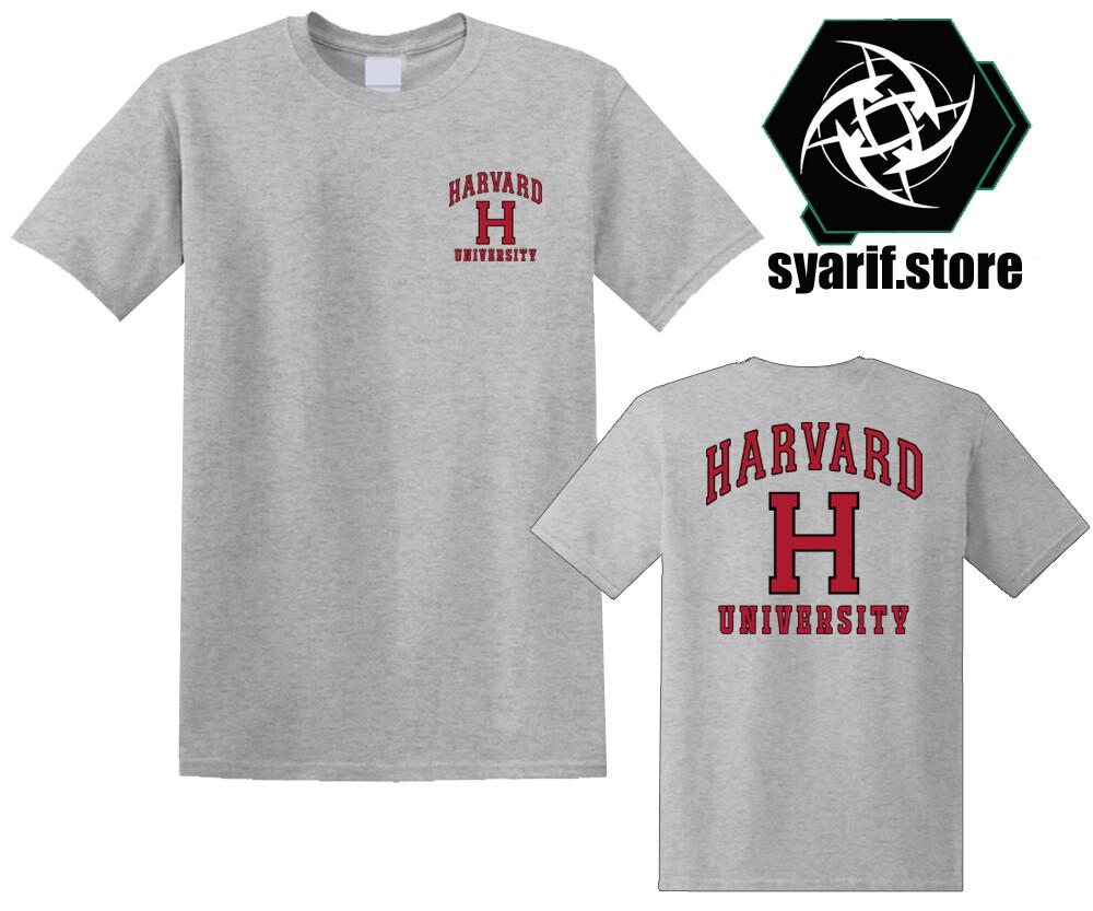 Harvard University Men#039;s Grey White Size S5XL Unisex T-Shirt XL