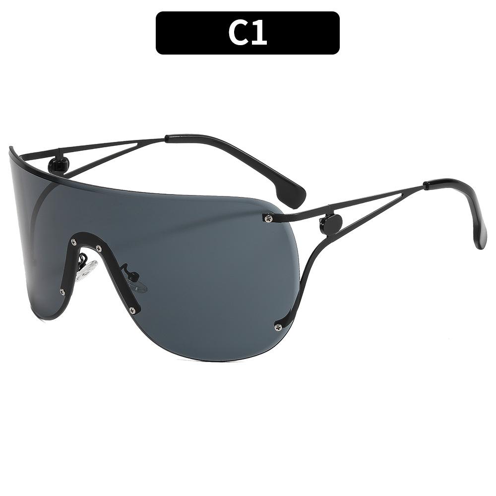 New Frameless Square Outdoor Sunscreen Sunglasses European And American Personalized One-Piece Sunglasses Trendy Men S And Women S Sunglasses