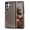 Suitable for Samsung Galaxy S7 S8 S9 S10 S20 S21 S22 Ultra Case with Card Holder, Flower Magnetic Buttons Protective Wallet Case