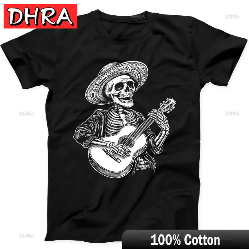 

Guitar Player Skull Skeleton Mexican Hat Mexico Funny Gift Black T Shirt Shirts Cool Creative Stylish TShirts Tees Girls 4XL
