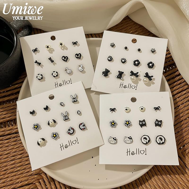 Umiwe earrings set surgical stainless steel ladies Popularity Compatible with metal allergies Fashionable cute small South Korea woman accessories