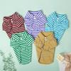 Striped Collar Pet T-shirt: Stylish, Lightweight, Anti-Stain Lapel for Dogs & Cats