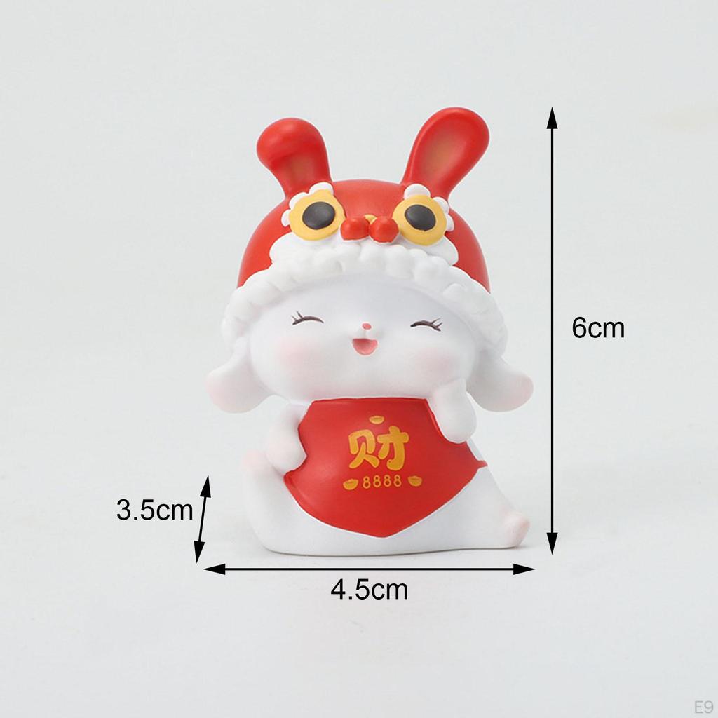 Bunny Sculpture Decoration Desk Tabletop Resin Crafts Homes Spring Festive Chinese Animal Statues