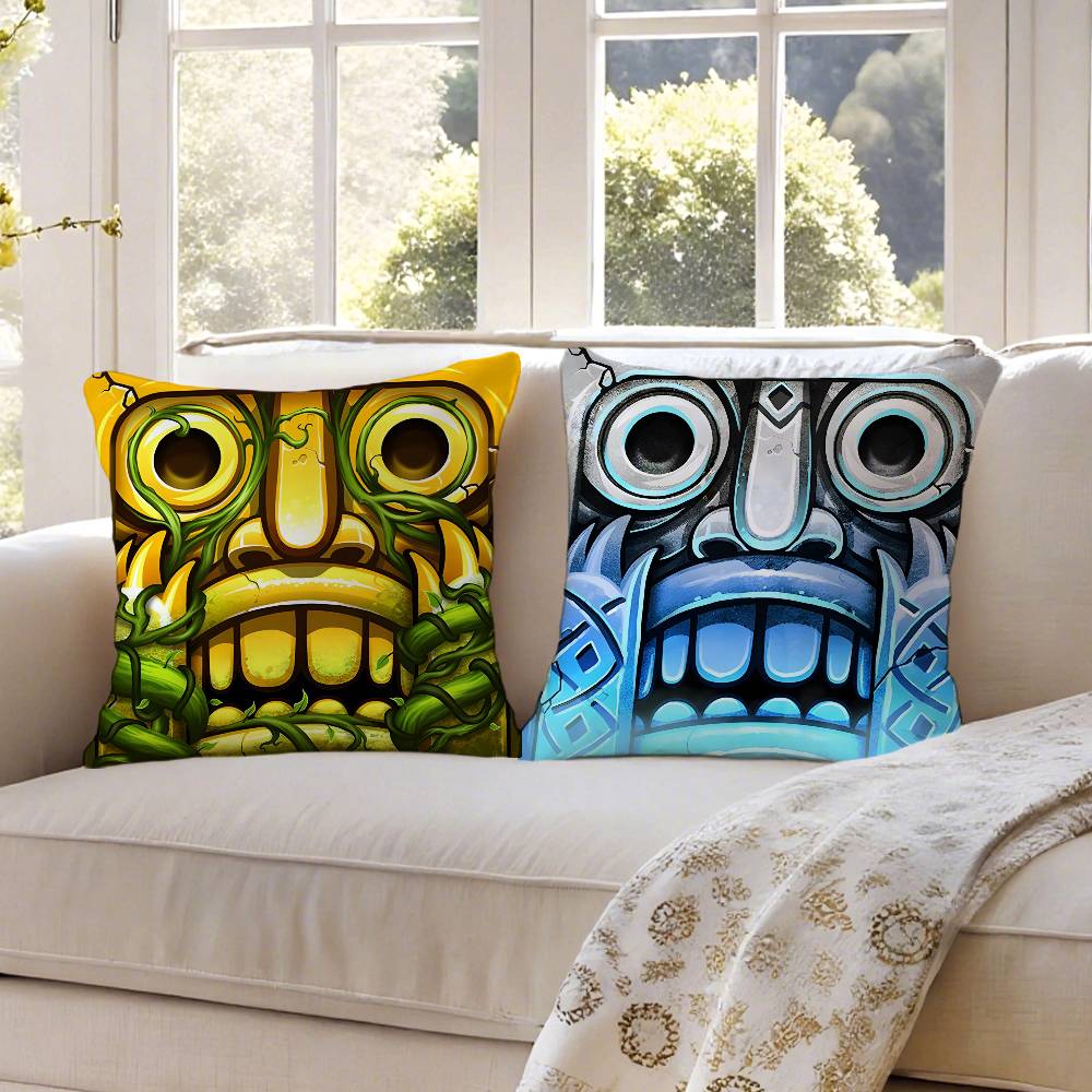 Pop-Parkour Game Temple Run-A Pillow Case Anti-dustmite Pillowcase Invisible Zipper Silky Short Plush Sofa Cushion Cover
