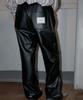 Obeodyupeulleeo Semi Wide Leather Pants_Black