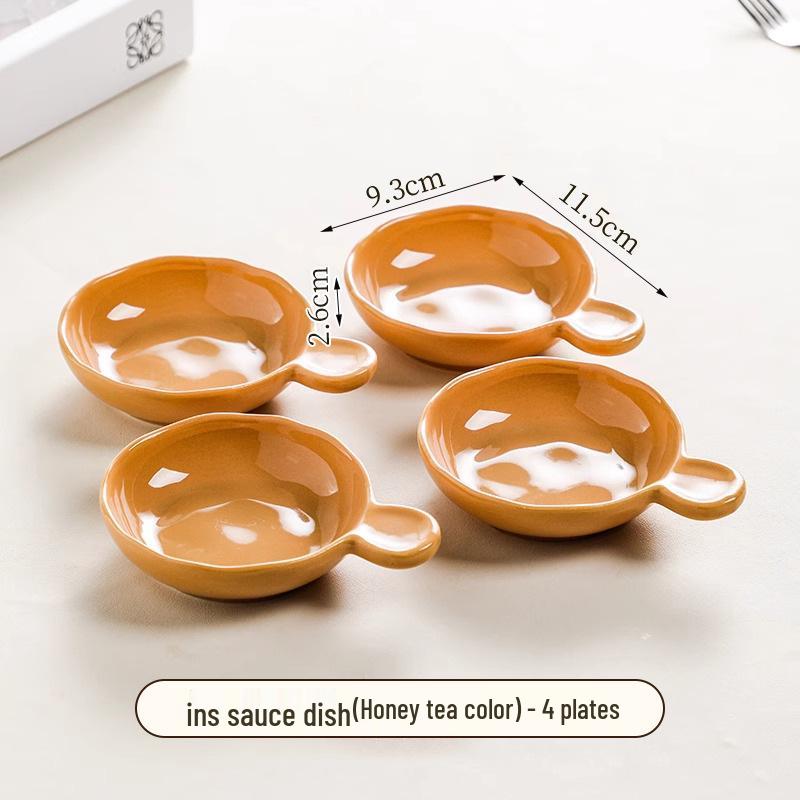 Ceramic Cream-Style Dipping Dish for Seasonings and Sauces
