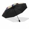 Jack Skellington, Sally Automatic Opening and Closing Umbrella - 8 Ribs Portable Folding Umbrella with Plastic Handle, Suitable for Leisure