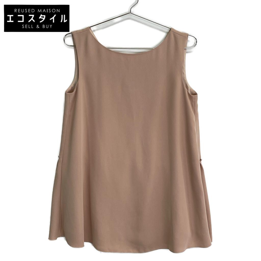 FOXEY NEW YORK 38664 Pink Polyester Back Tuck Blouse Terracotta Sleeveless Blouse tops 38 pinkUsed