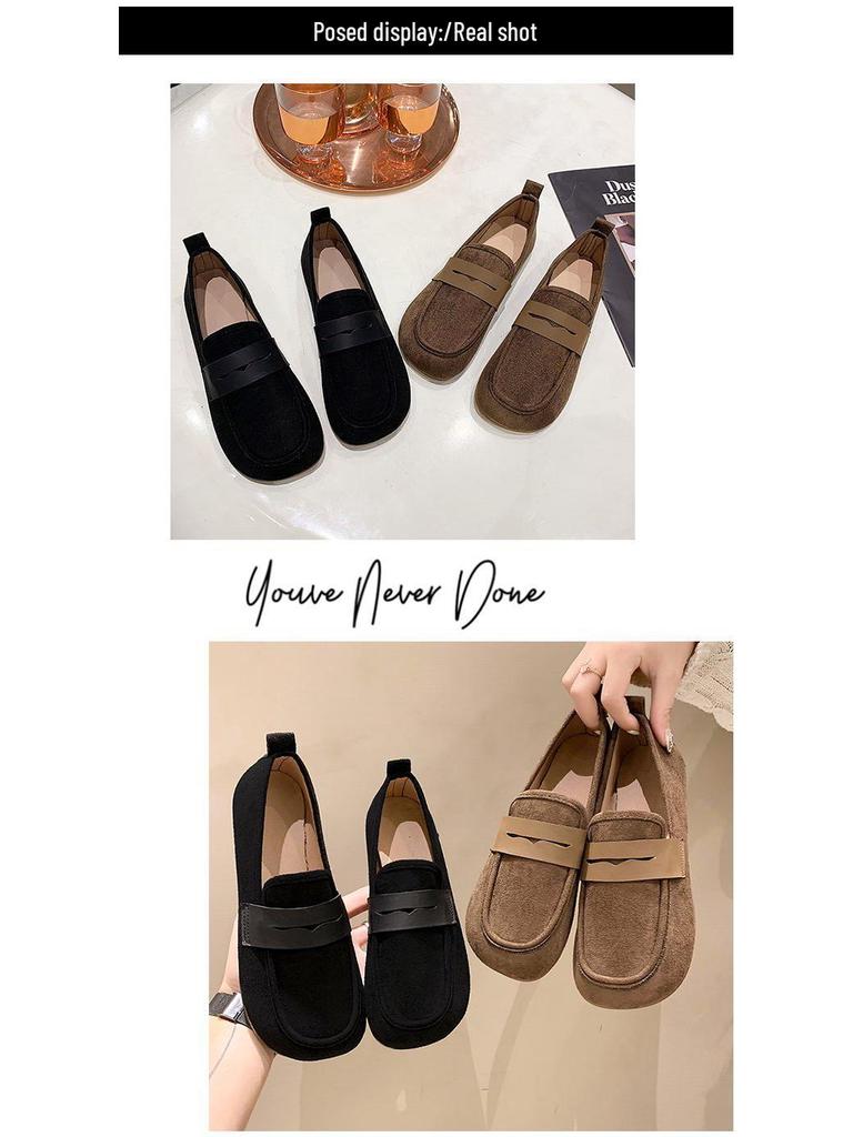 Women's 2025 Spring Soft-Soled Non-Slip Cowhide Loafers: Versatile, Comfortable Flat Shoes