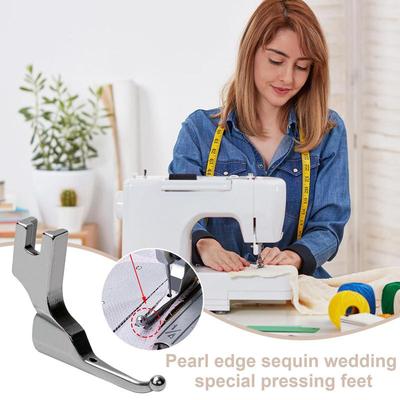 Sewing Machine Presser Feet Sequin Bead Presser Foot Professional Sequins Guide Anti-Curling Fabric Keeper For Wedding Dress