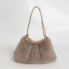 Women's Autumn and Winter Handbag Imitation Fur Fashion Hundred with Plush Bag Solid Color Large Capacity Zipper Shoulder Bag
