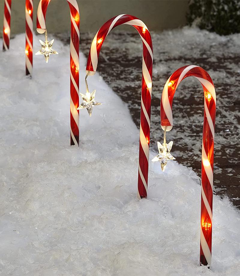 Candy Cane Solar LED Christmas Garden Lights - Plug-Free Outdoor Decor