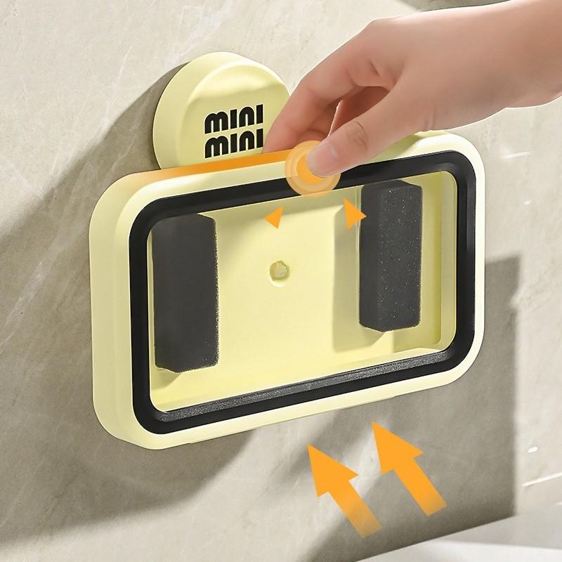 Mobile Phone Holder Suction Cup Waterproof Phone Box Bathroom Shower Phone Placement Box No Punching Rotatable Storage Box