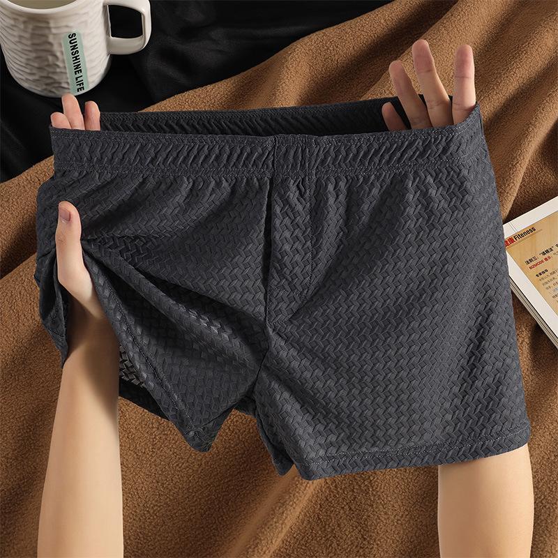 Herren Eis-Seide Multi-Wear Boxer-Slips: Lockere, atmungsaktive Sommer-Pyjamashorts black