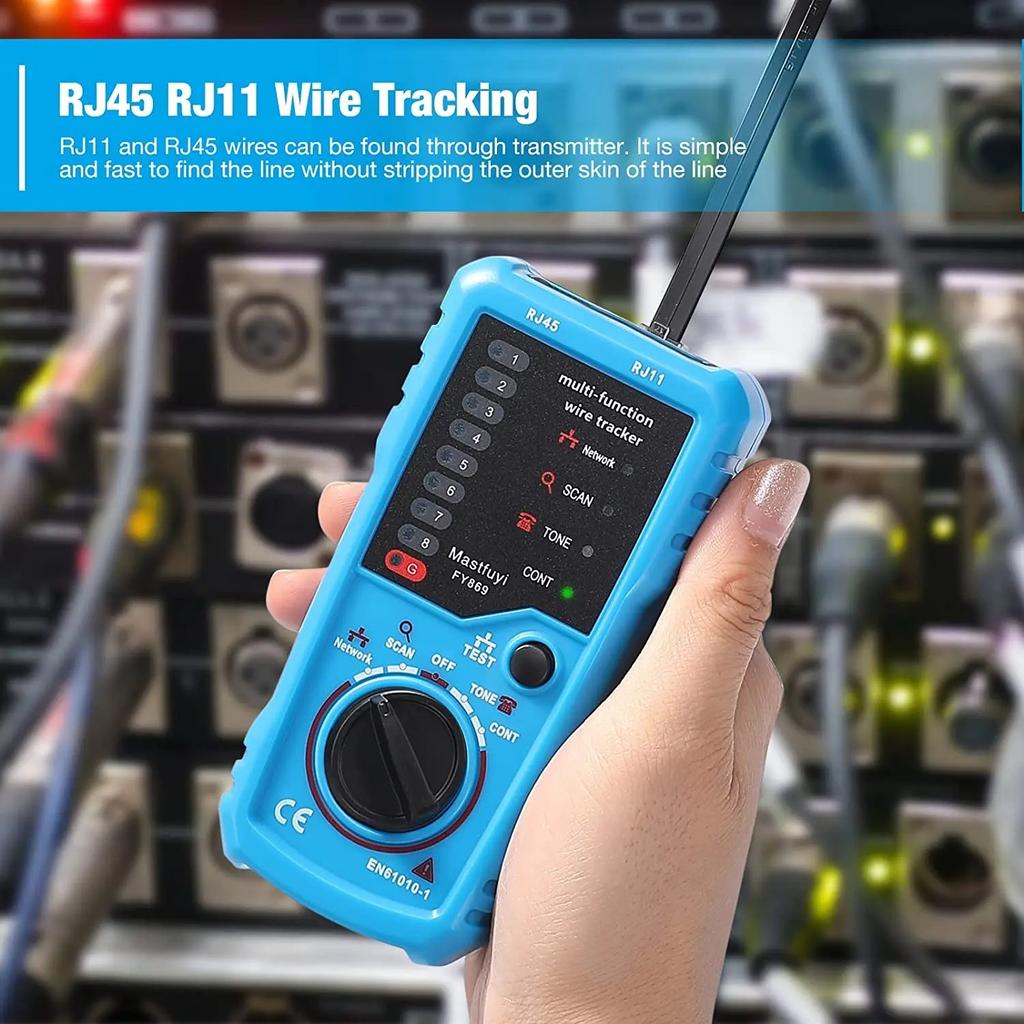 FWT11 Multi-Function Network Cable Tester & Wire Tracker, Anti-Interference Telephone Line Locator for RJ45 RJ11