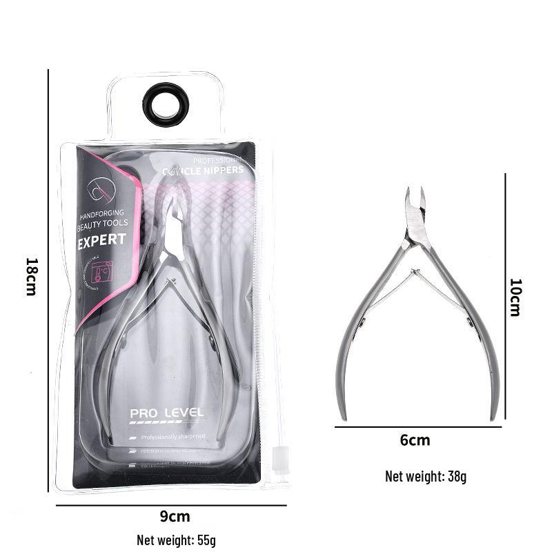 Ukrainian Style Forged Stainless Steel Cuticle Scissors - Frosted Dead Skin Nipper for Easy Manicure