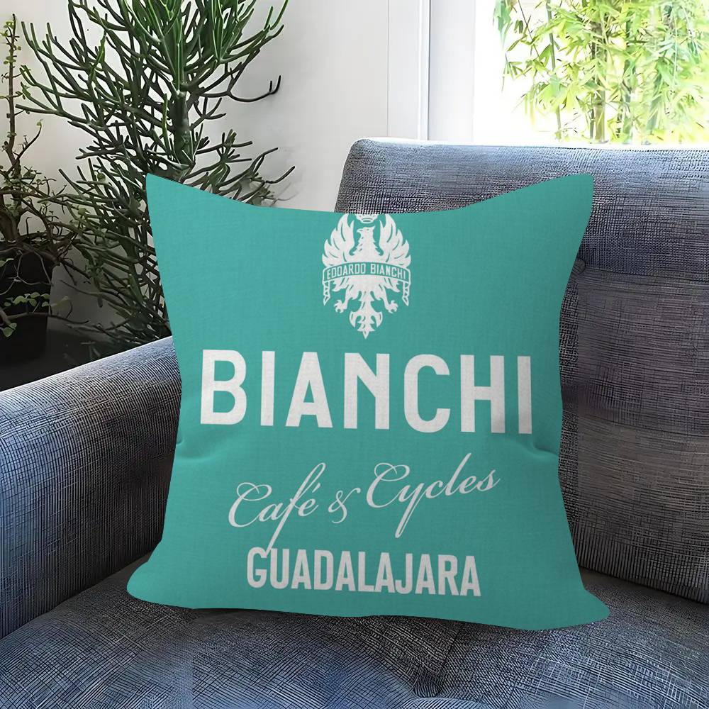 BBBianchiS Bike Logo   Cushion Cover Pillowcase Upholstery Sofa Throw Pillow Home Decor Pillowcas