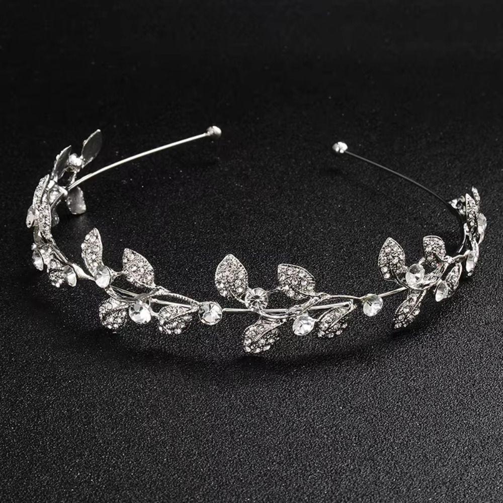 Zinc Zinc Alloy Material Wedding Hair Accessories Gold Silver Color Tiara Headpiece  Bridal Dress