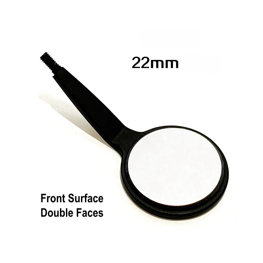 1 Stück Oberflächen-Mundspiegel Odontoskop Mundpflege Untersuchung Hygiene Glas Rohdium Spiegel Schwarz 22mm/24mm