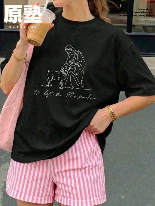Oversized T-shirt with Christian print 2XL