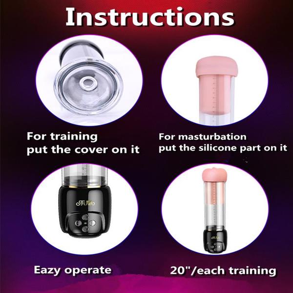 Penis Enlargement Vacuum Pump Vibrator Sex Toys for Men Artificial Vagina Real Pussy Sexy Masturbation Adult Male Masturbator