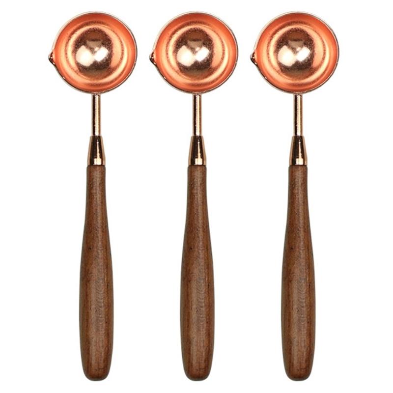 3-teiliges Set aus Metall-Siegellöffeln, Wachssiegellöffeln, Wachssiegelstempeln und Schmelzlöffeln für Scrapbooking-Alben und Hochzeitseinladungen