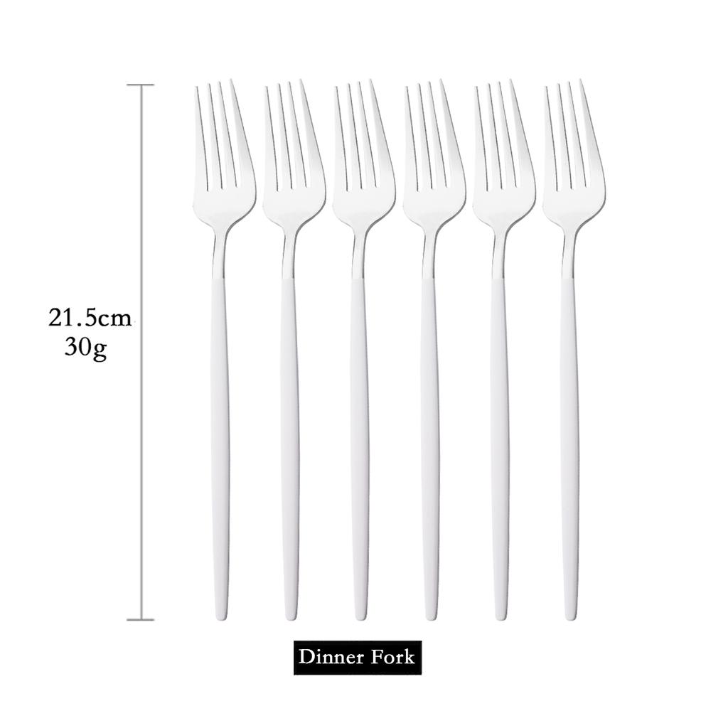 6Pcs Colorful Cutlery Set Stainless Steel Dinner Fork Set Dessert Cake Fork Fruit Salad Fork Tableware Set Kitchen Flatware Set