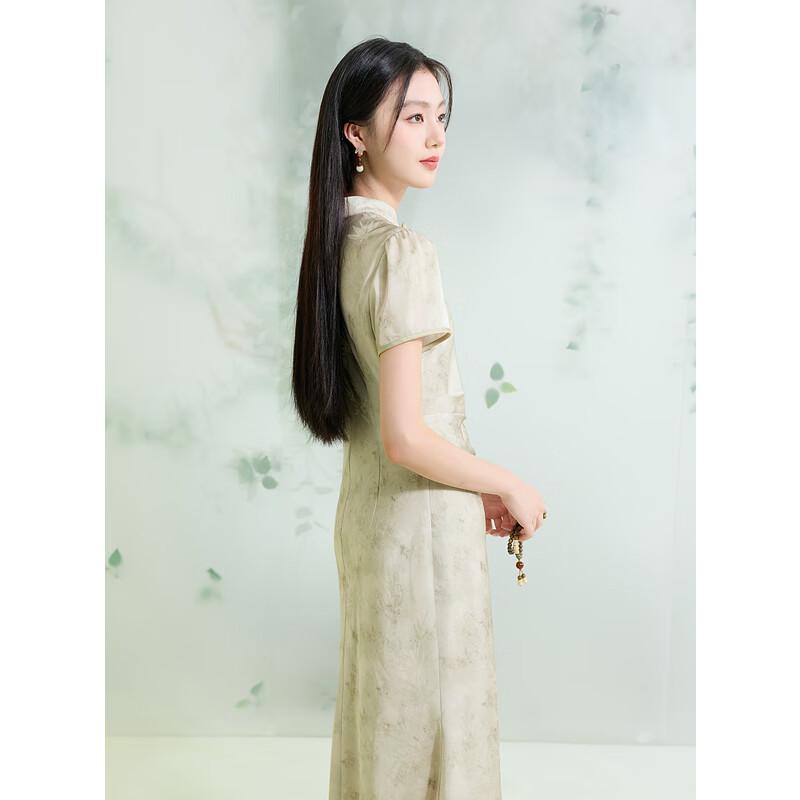 Sancai Time Dream 2025 Summer New Chinese Style A-Line Dress