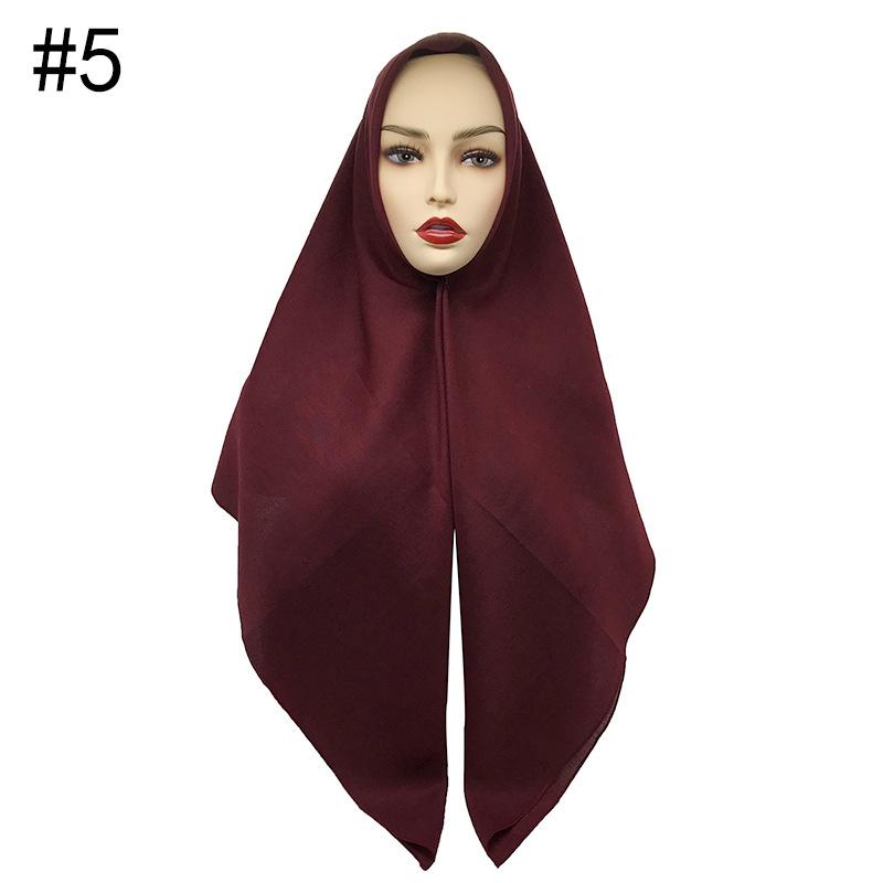 High Quality Malaysian Ladies Hijab Scarf Solid Color Cotton Oversize Square Scarf Muslim Shawls and Wraps Hijabs Foulard Femme
