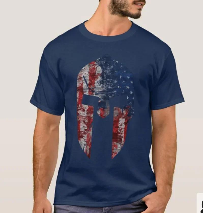 

Grunt Style American Flag Spartan Helmet TShirt Summer Cotton Short Sleeve ONeck Mens T Shirt New S3XL 4XL