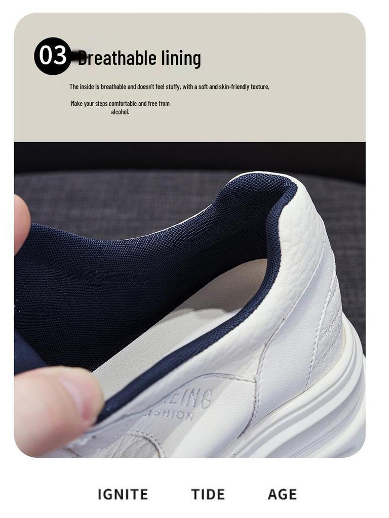 Women's 7cm Thick Sole White Lace-Up Sneakers - Height-Boosting Platform Athletic Shoes