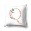 Polyester Pillowcase Home Pink Floral Decorative Print Pillowcase 26 English Letter Cushion Cover