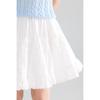Mucmukn Mädchen Sommer Off-White Aufgeblasster Stufen-Baumwollrock