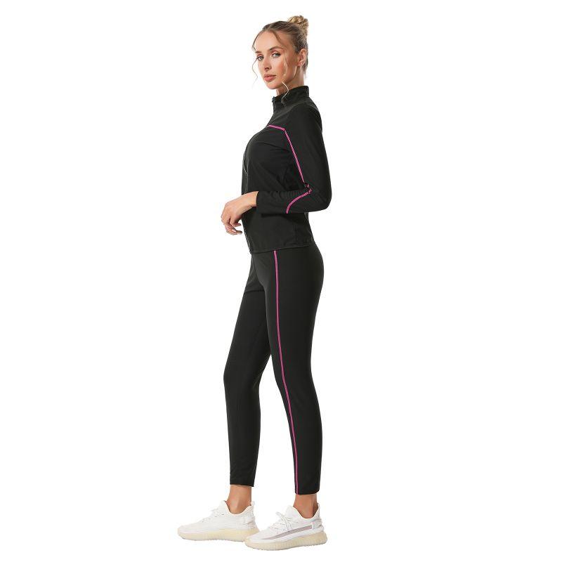 Women Sauna Suit Long Sleeve Zipper Top and Pants