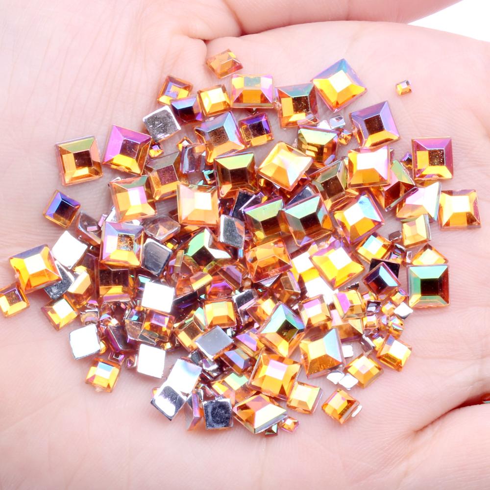 Hot Sale 4mm Acrylic Loose 10000pcs FlatBack Square Gems for Crafts Scrapbooking DIY Bags Clothes Nail Art Decoration