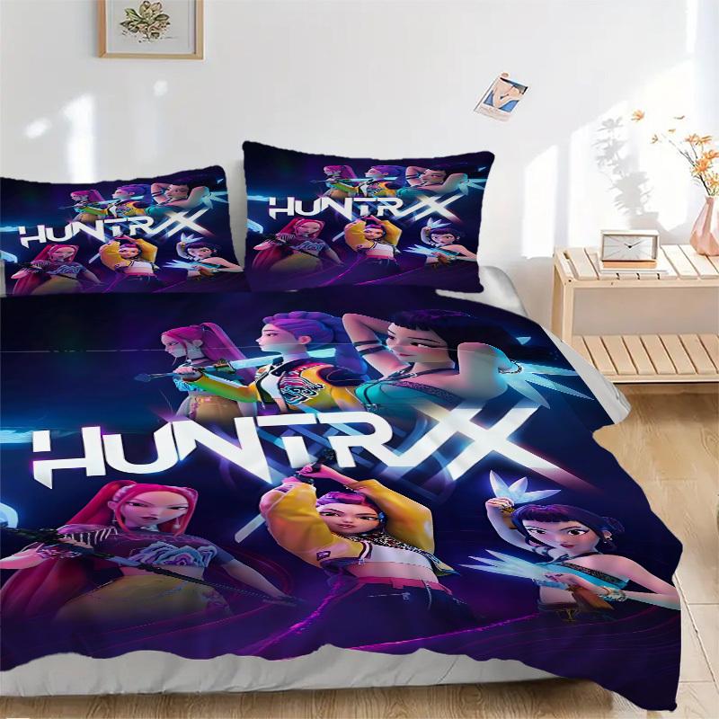 

3pcs Huntrix Comforter Set - Four Seasons Home High,Machine Washable Bedspread with Pillowcases (No Filling) yy250909055 135x200cm