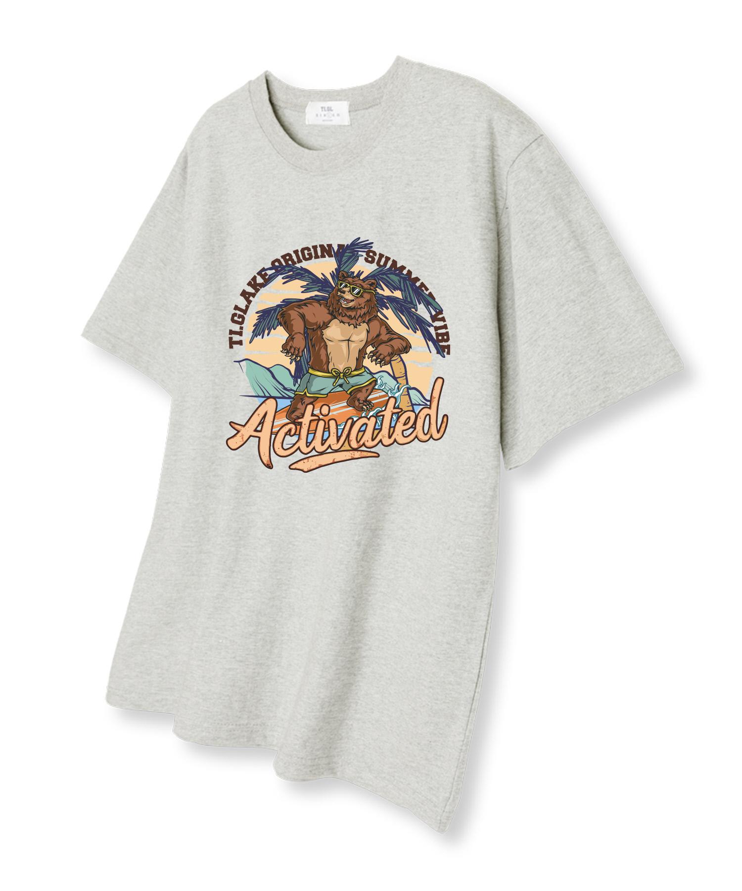 Tee Glake Vintage Summer Short Sleeve T-Shirt Oatmeal L