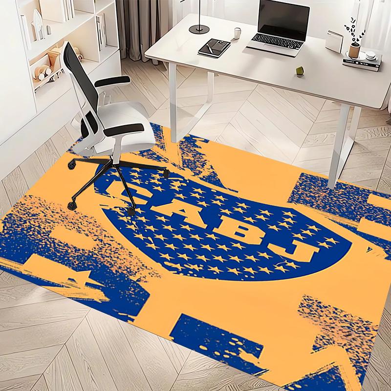 1pc Club Atlético Boca Juniors Print Area Rug - Soft, Washable Non-Slip Indoor Mat, Living Room, Home Office Decorative Rug,Office Decorative