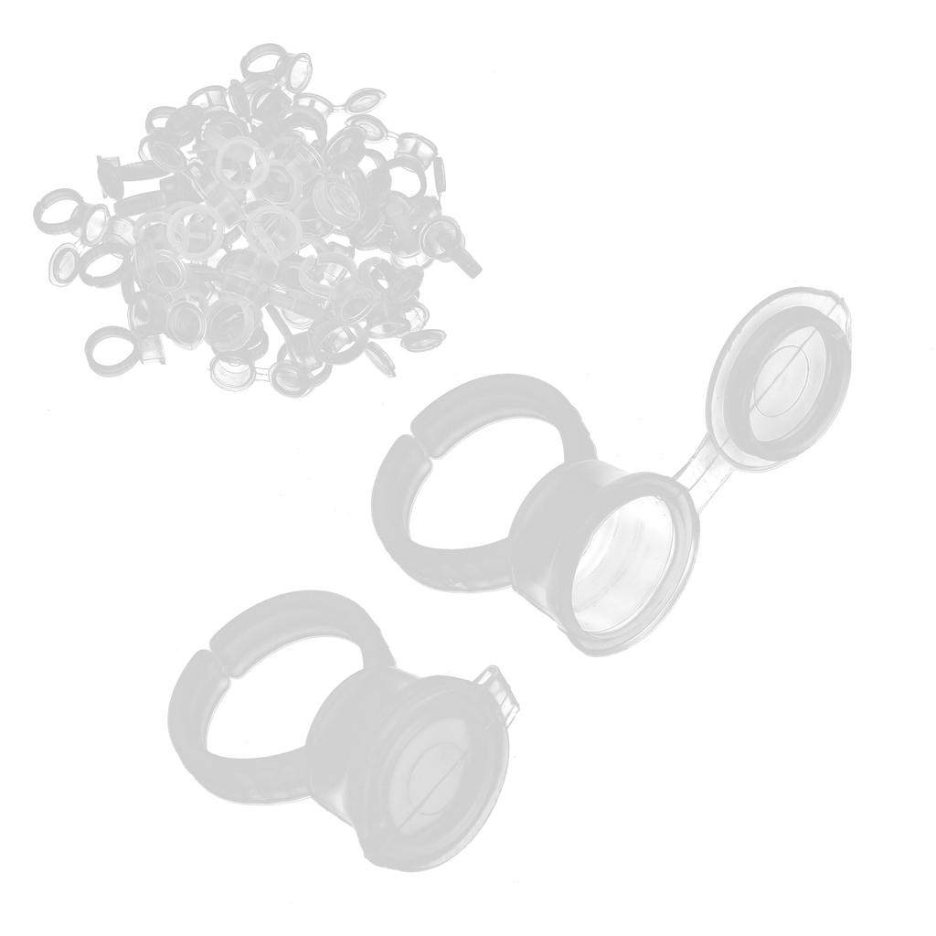 50pcs Disposable Tattoo Pigment Ring Cup Eyelash Glue Holder Cups Tattoo Accessories