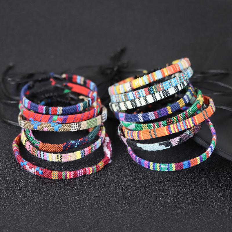 Bohemian Handmade Couple Bracelets Men Charms Weave Adjustable Bracelets for Women Friendship Summer Beach Surfing Boho Jewelry